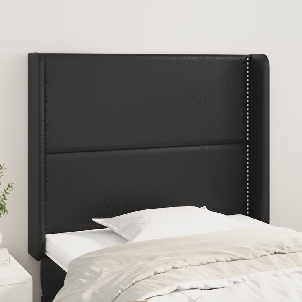 Tête de lit avec oreilles Noir 93x16x118/128 cm Similicuir - XIOS