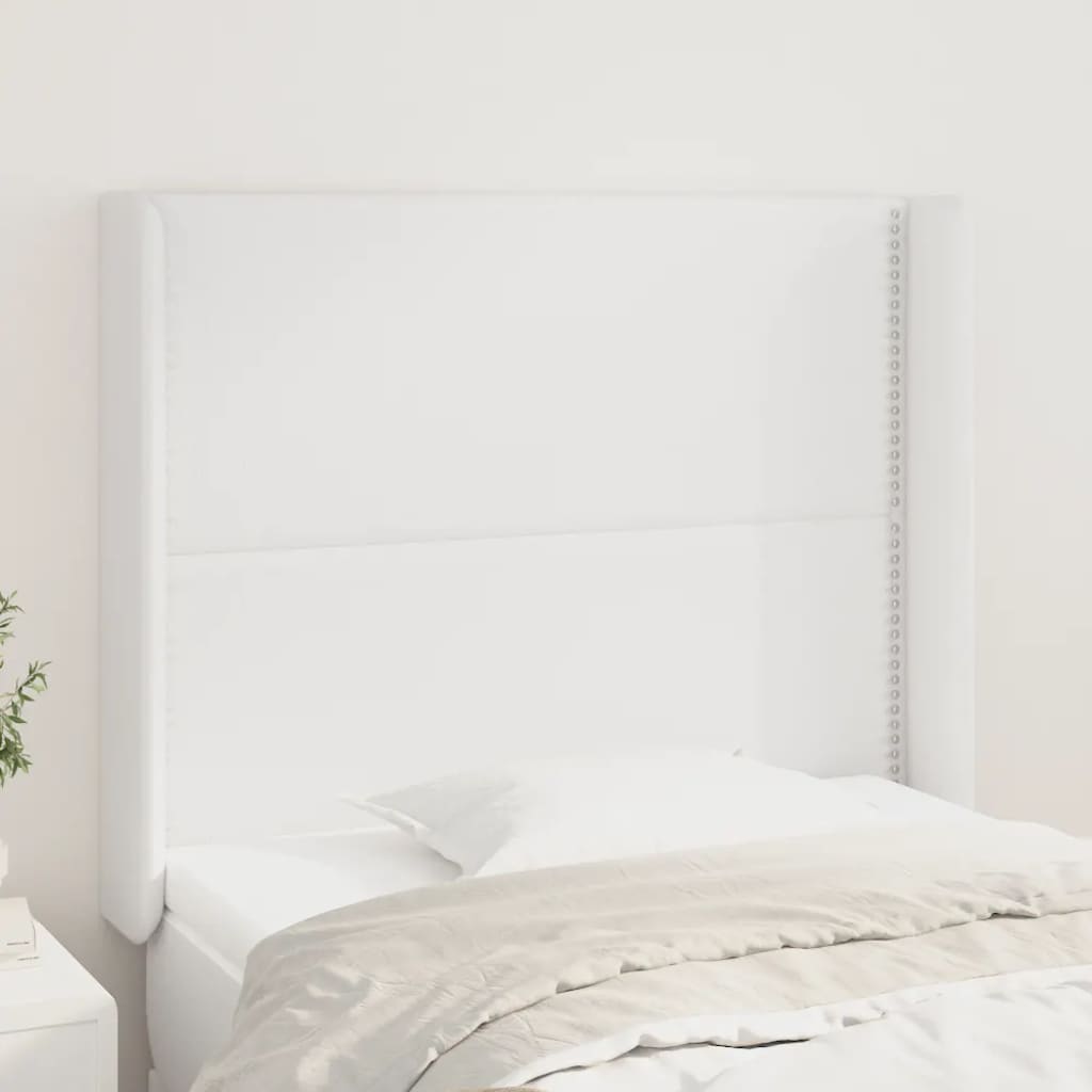 Tête de lit avec oreilles Blanc 93x16x118/128 cm Similicuir - XIOS