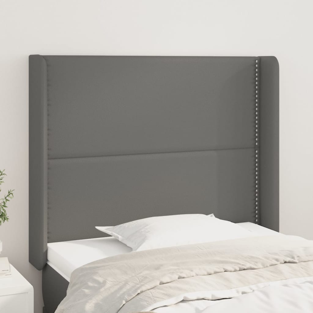 Tête de lit avec oreilles Gris 103x16x118/128 cm Similicuir - XIOS