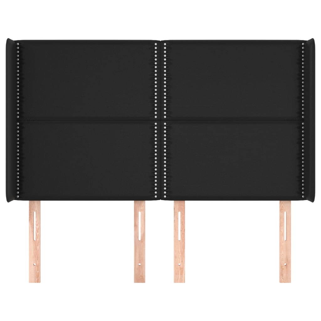 Tête de lit avec oreilles Noir 147x16x118/128 cm Similicuir - XIOS