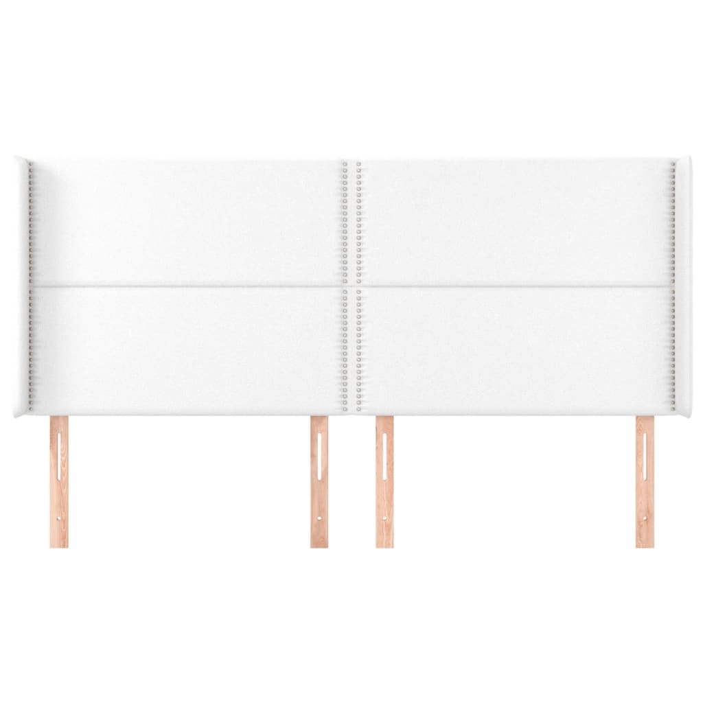 Tête de lit avec oreilles Blanc 183x16x118/128 cm Similicuir - XIOS