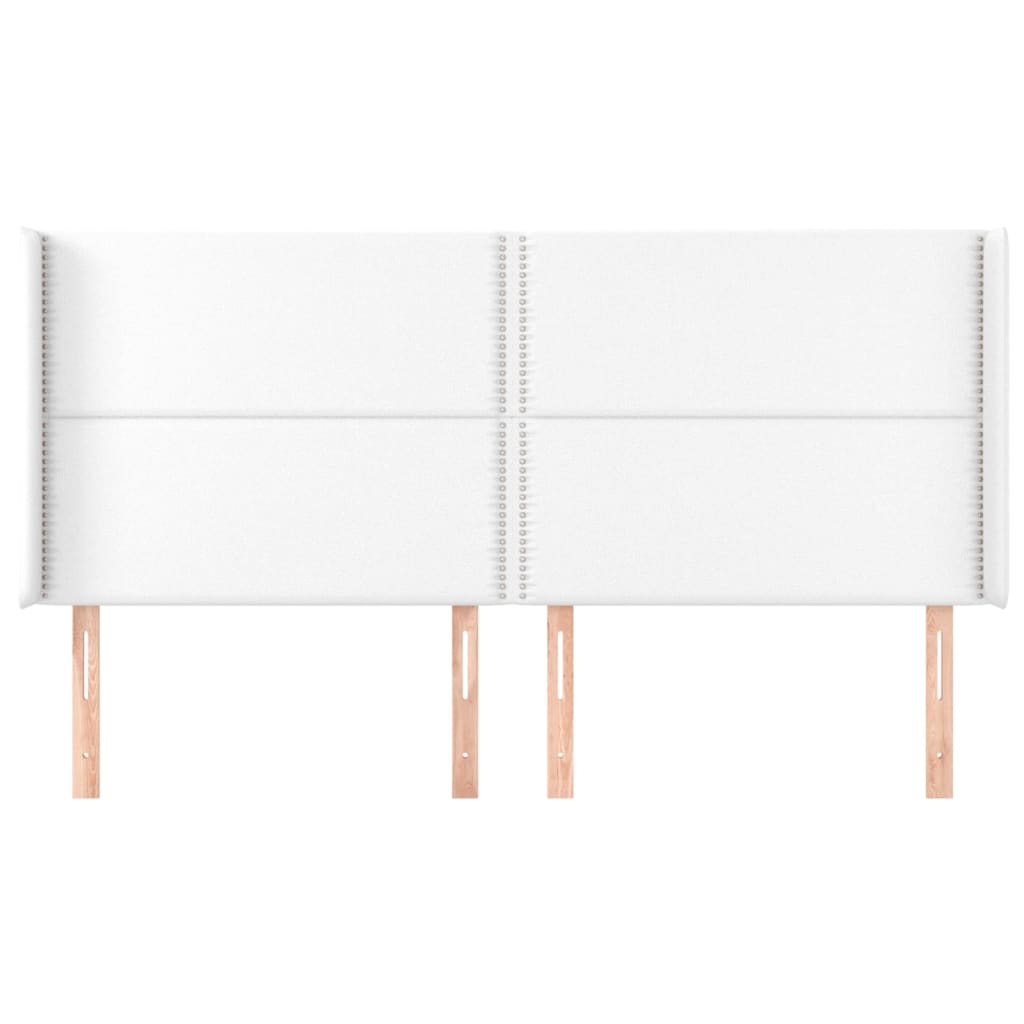 Tête de lit avec oreilles Blanc 203x16x118/128 cm Similicuir - XIOS