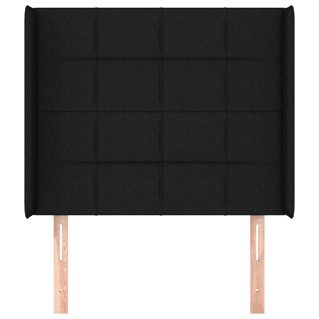 Tête de lit avec oreilles Noir 83x16x118/128 cm Tissu - XIOS