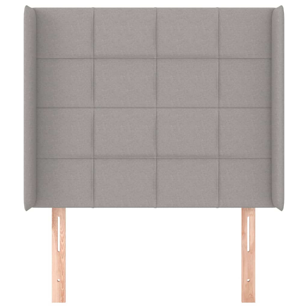 Tête de lit avec oreilles Gris clair 93x16x118/128 cm Tissu - XIOS