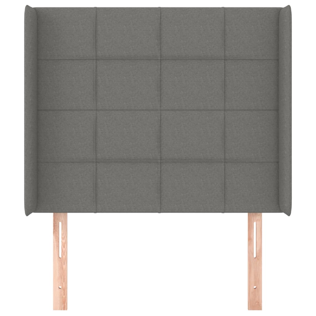 Tête de lit avec oreilles Gris foncé 93x16x118/128 cm Tissu - XIOS