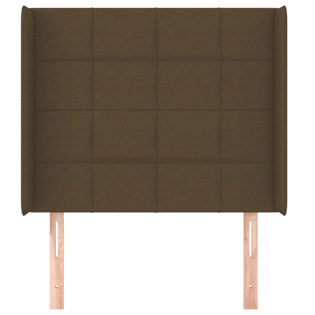 Tête de lit avec oreilles Marron foncé 93x16x118/128 cm Tissu - XIOS