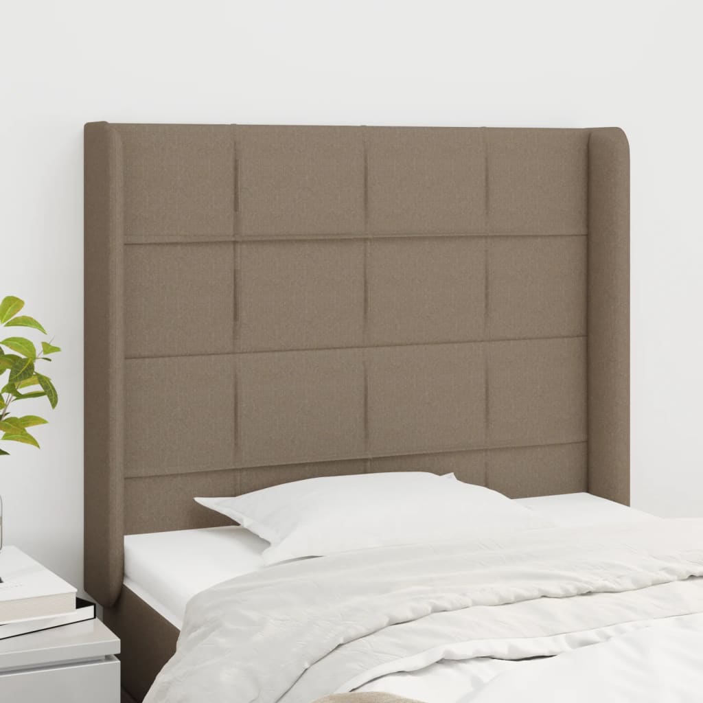 Tête de lit avec oreilles Taupe 93x16x118/128 cm Tissu - XIOS