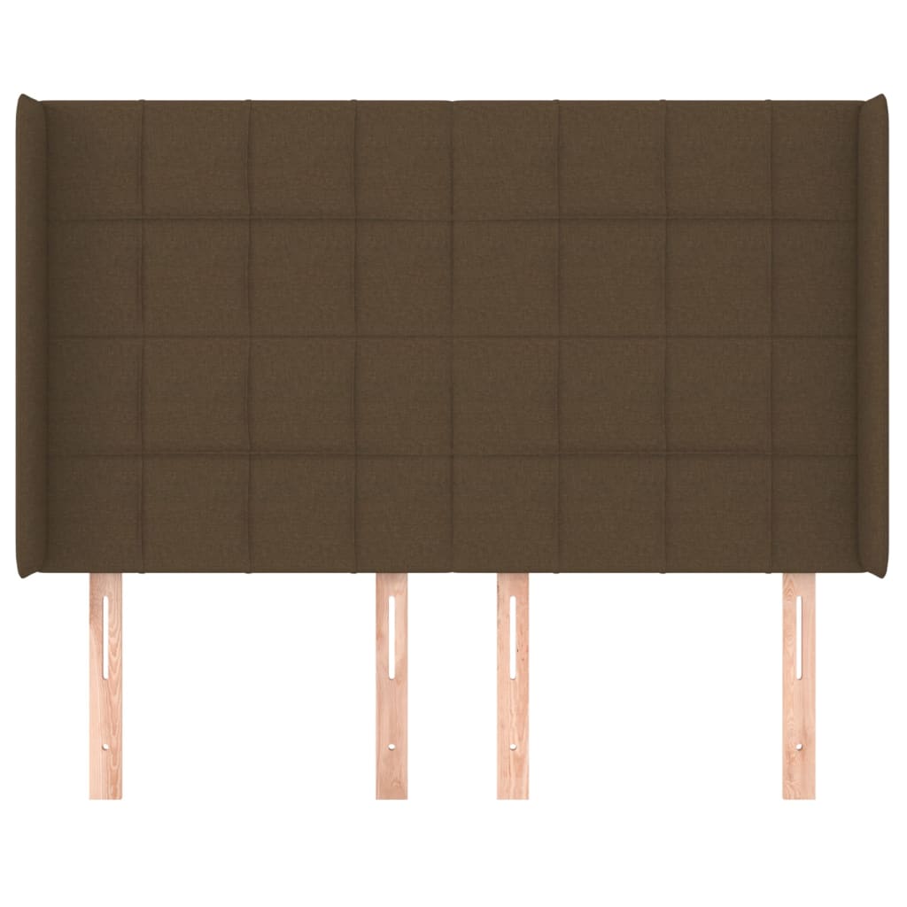Tête de lit avec oreilles Marron foncé 147x16x118/128 cm Tissu - XIOS