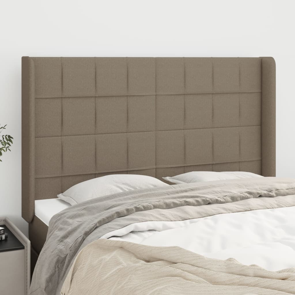 Tête de lit avec oreilles Taupe 147x16x118/128 cm Tissu - XIOS