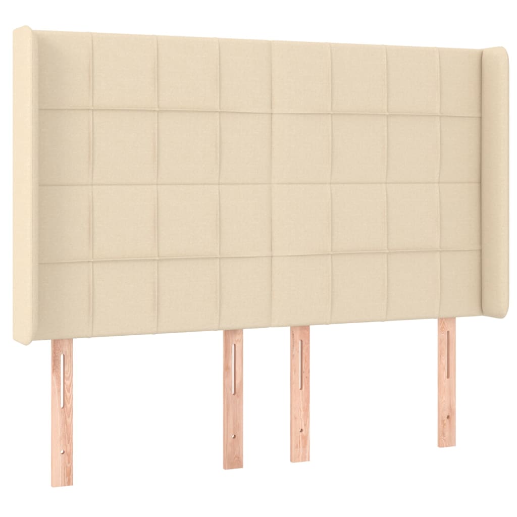 Tête de lit avec oreilles Crème 147x16x118/128 cm Tissu - XIOS