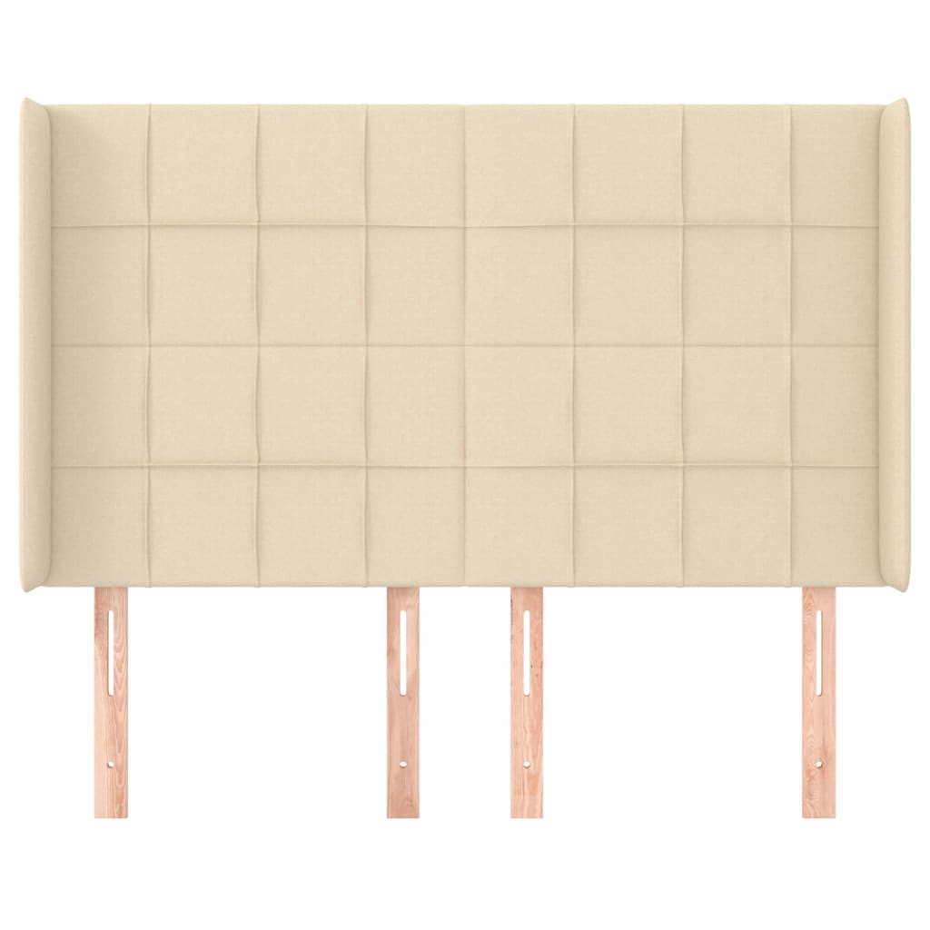 Tête de lit avec oreilles Crème 147x16x118/128 cm Tissu - XIOS