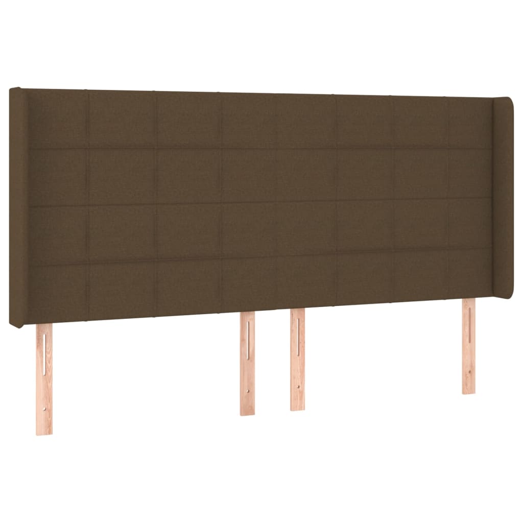 Tête de lit avec oreilles Marron foncé 183x16x118/128 cm Tissu Têtes et pieds de lit vidaXL
