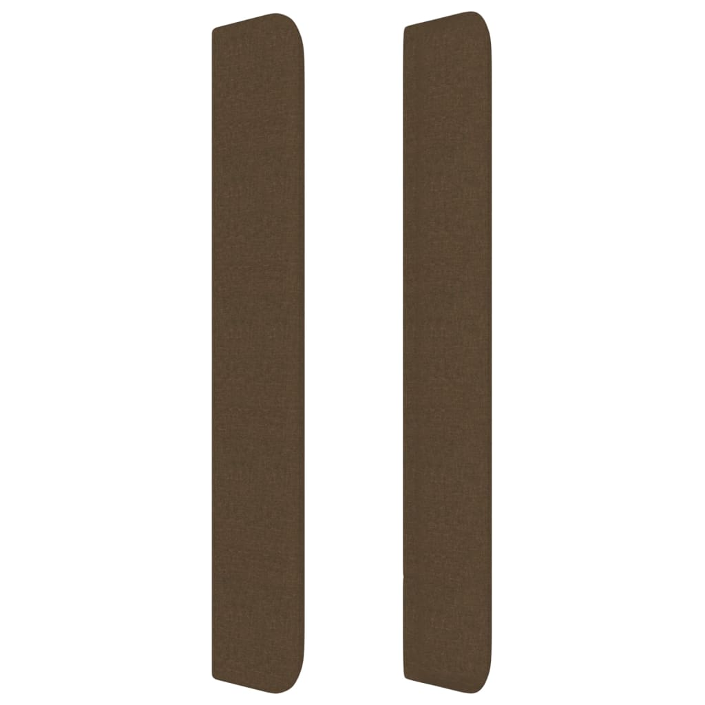 Tête de lit avec oreilles Marron foncé 183x16x118/128 cm Tissu Têtes et pieds de lit vidaXL