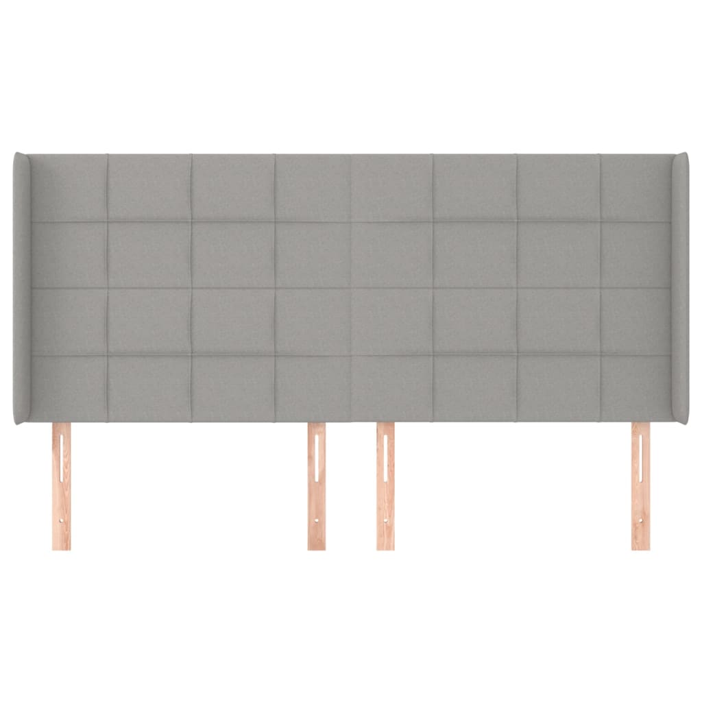 Tête de lit avec oreilles Gris clair 203x16x118/128 cm Tissu - XIOS