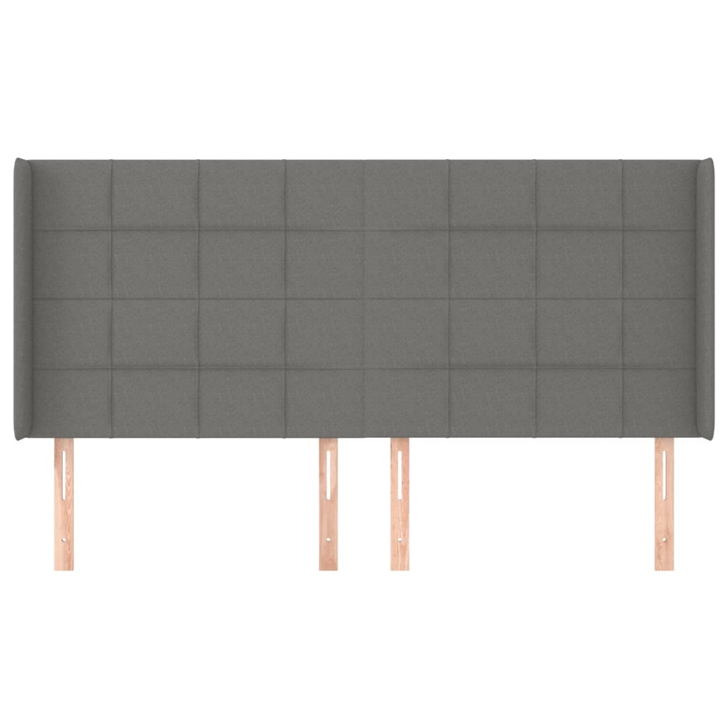 Tête de lit avec oreilles Gris foncé 203x16x118/128 cm Tissu - XIOS