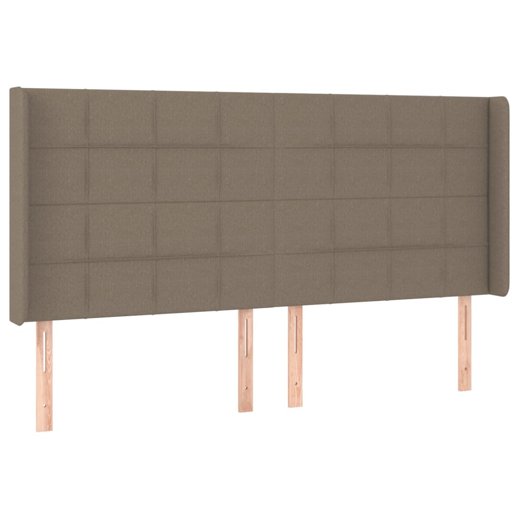 Tête de lit avec oreilles Taupe 203x16x118/128 cm Tissu Têtes et pieds de lit vidaXL   