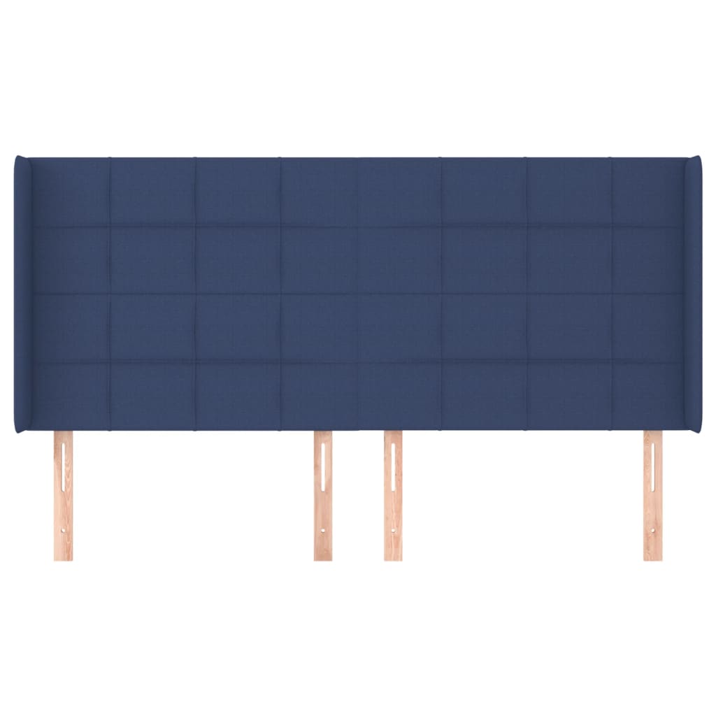 Tête de lit avec oreilles Bleu 203x16x118/128 cm Tissu - XIOS