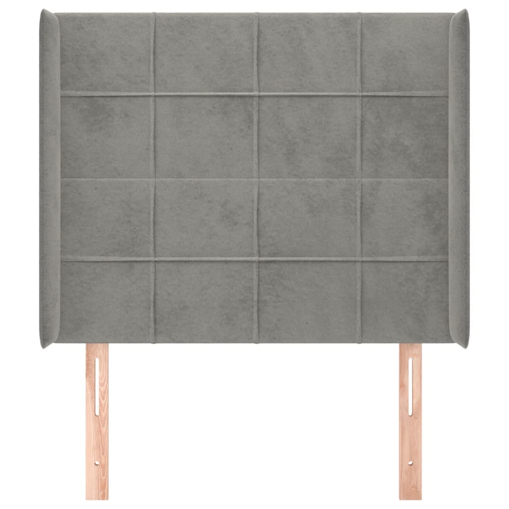 Tête de lit avec oreilles Gris clair 83x16x118/128 cm Velours - XIOS