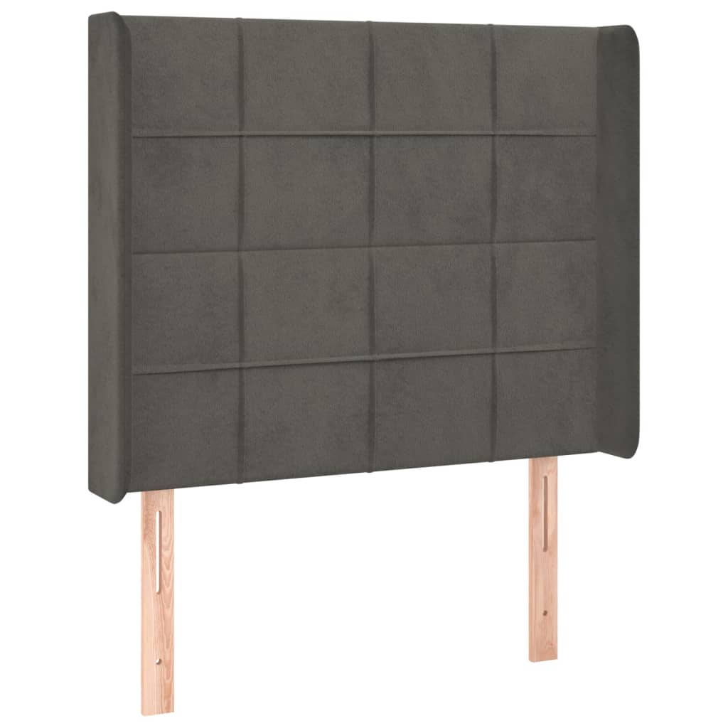 Tête de lit avec oreilles Gris foncé 93x16x118/128 cm Velours - XIOS