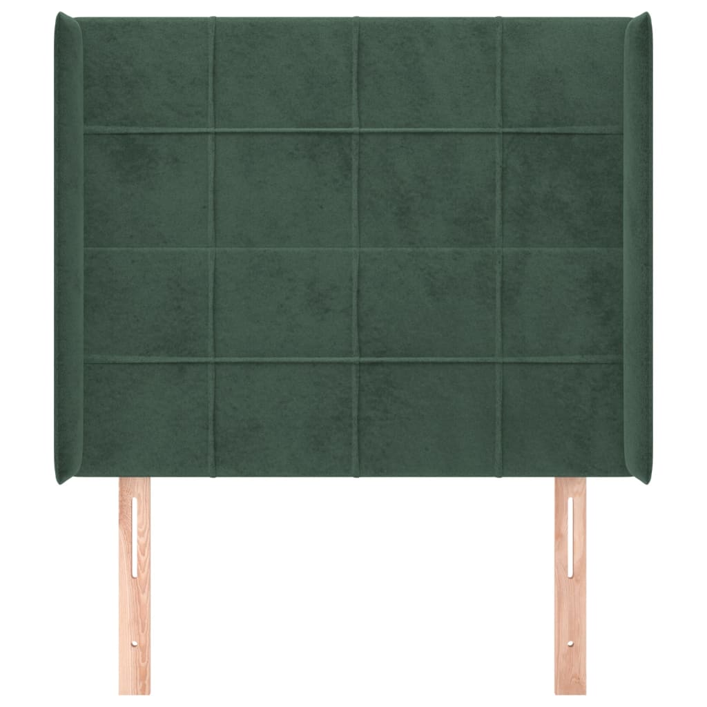 Tête de lit avec oreilles Vert foncé 93x16x118/128 cm Velours - XIOS