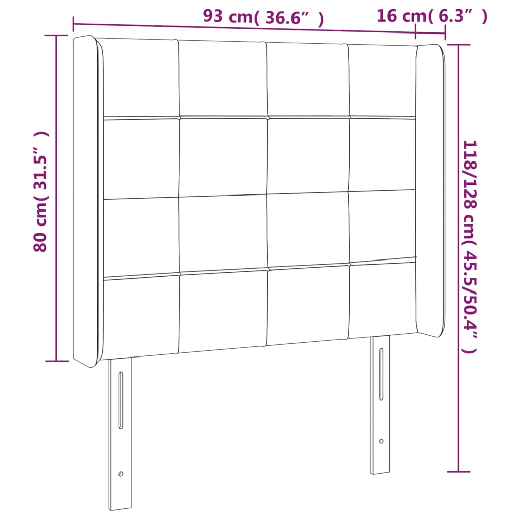 Tête de lit avec oreilles Vert foncé 93x16x118/128 cm Velours - XIOS