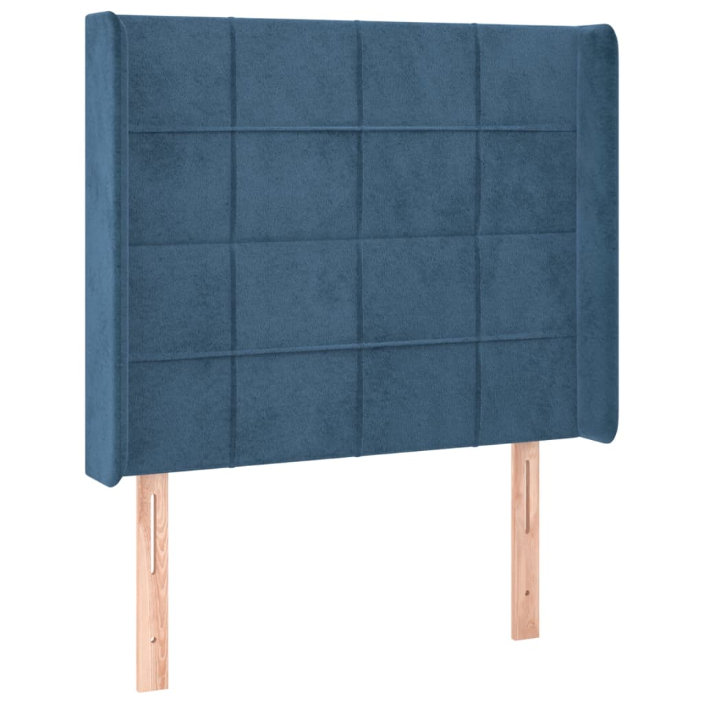 Tête de lit avec oreilles Bleu foncé 93x16x118/128 cm Velours - XIOS