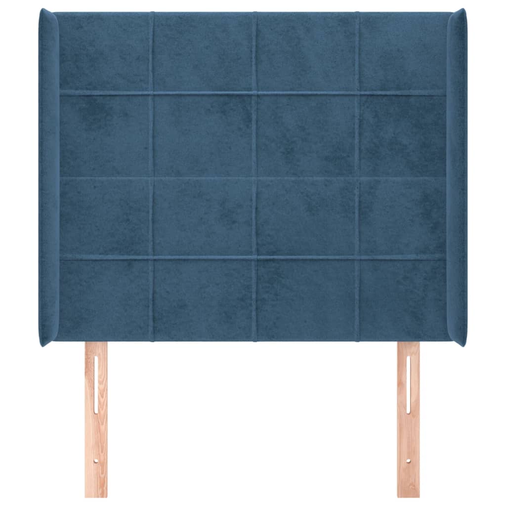 Tête de lit avec oreilles Bleu foncé 93x16x118/128 cm Velours - XIOS
