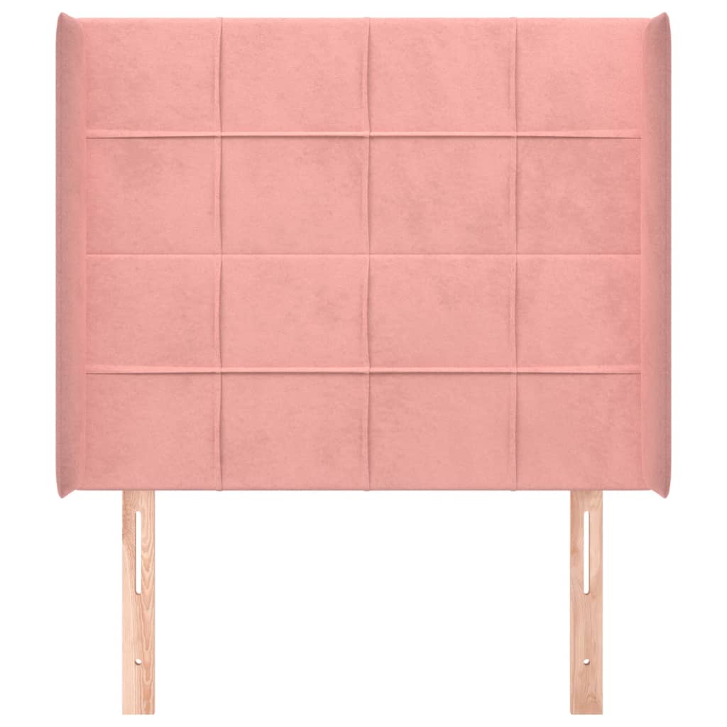 Tête de lit avec oreilles Rose 93x16x118/128 cm Velours - XIOS