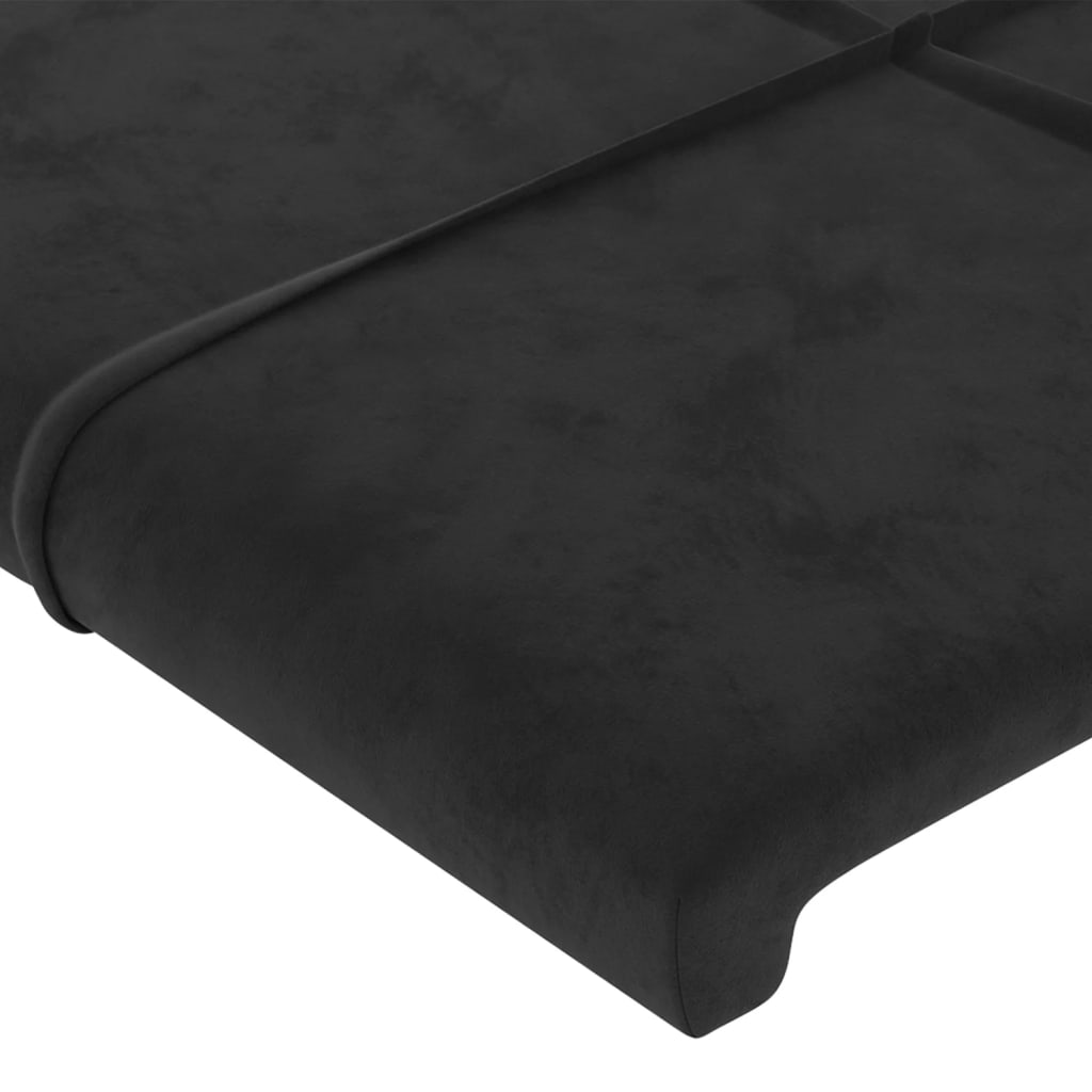 Tête de lit avec oreilles Noir 183x16x118/128 cm Velours Têtes et pieds de lit vidaXL