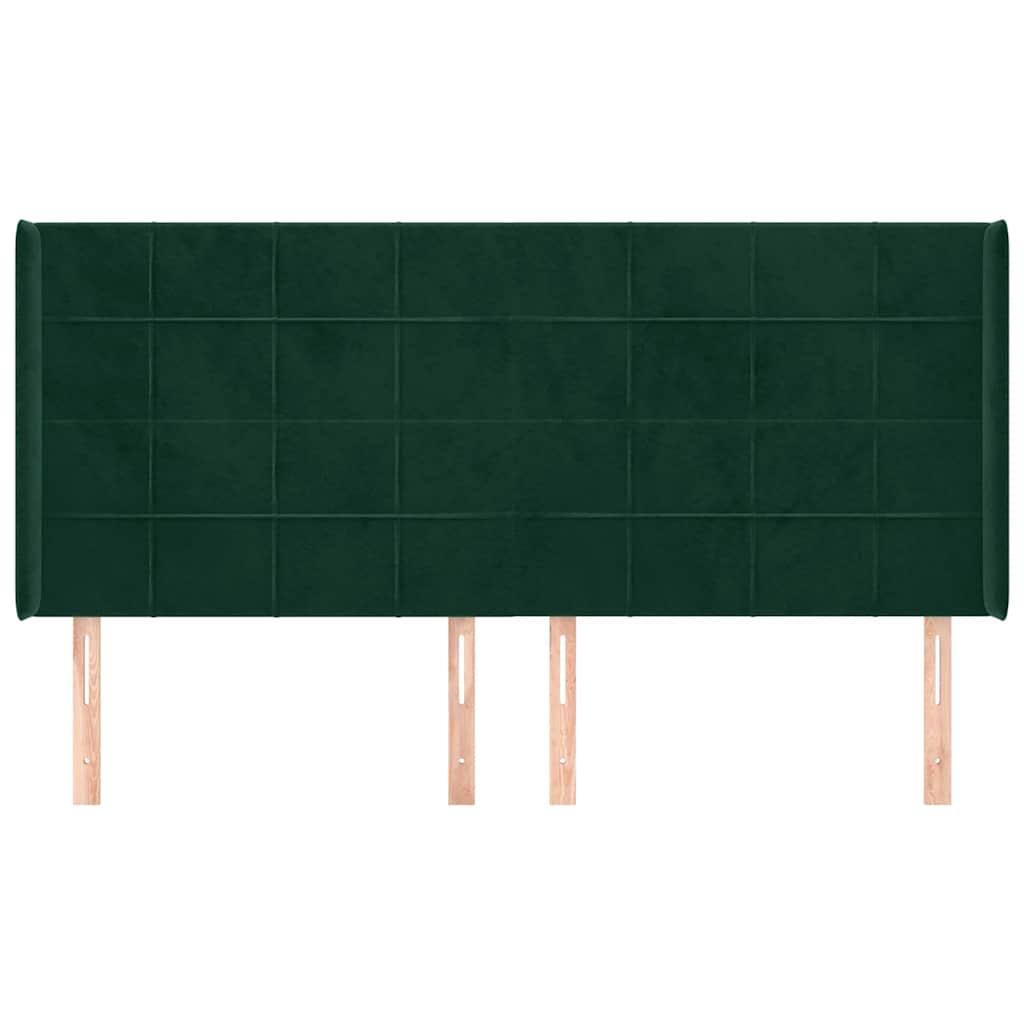Tête de lit avec oreilles Vert foncé 183x16x118/128 cm Velours - XIOS