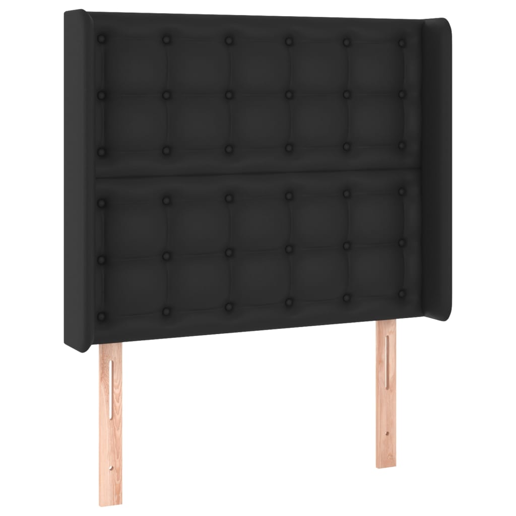 Tête de lit avec oreilles Noir 93x16x118/128 cm Similicuir - XIOS