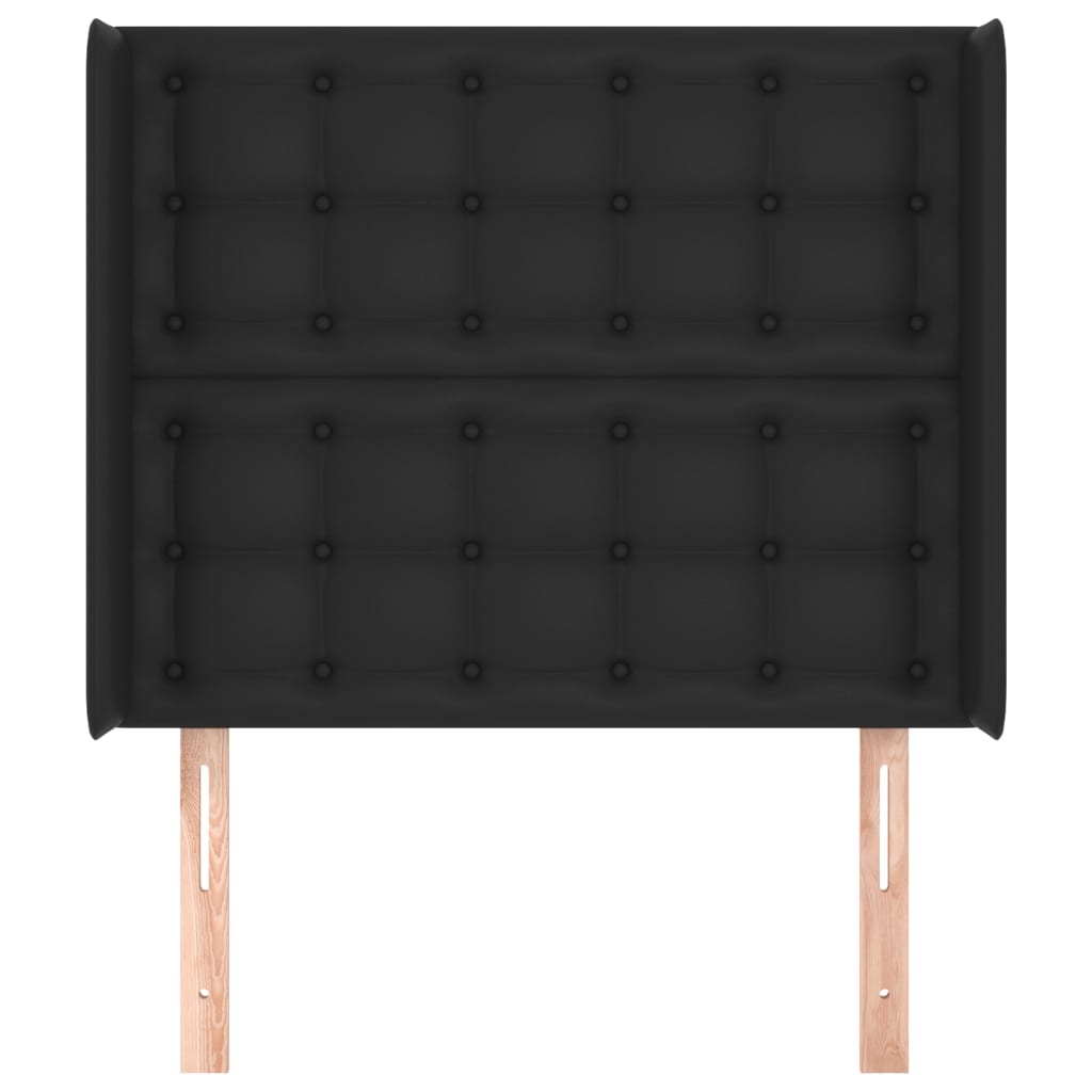 Tête de lit avec oreilles Noir 93x16x118/128 cm Similicuir - XIOS