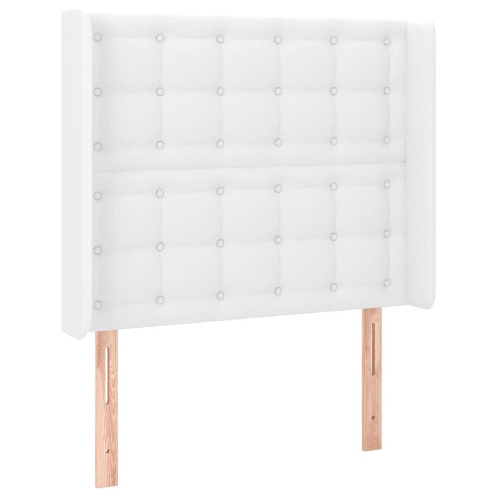 Tête de lit avec oreilles Blanc 93x16x118/128 cm Similicuir - XIOS