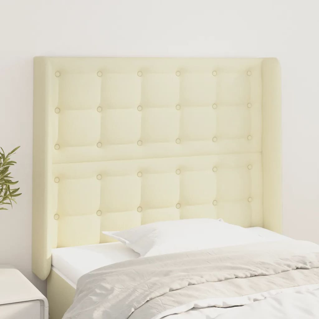 Tête de lit avec oreilles Crème 93x16x118/128 cm Similicuir - XIOS