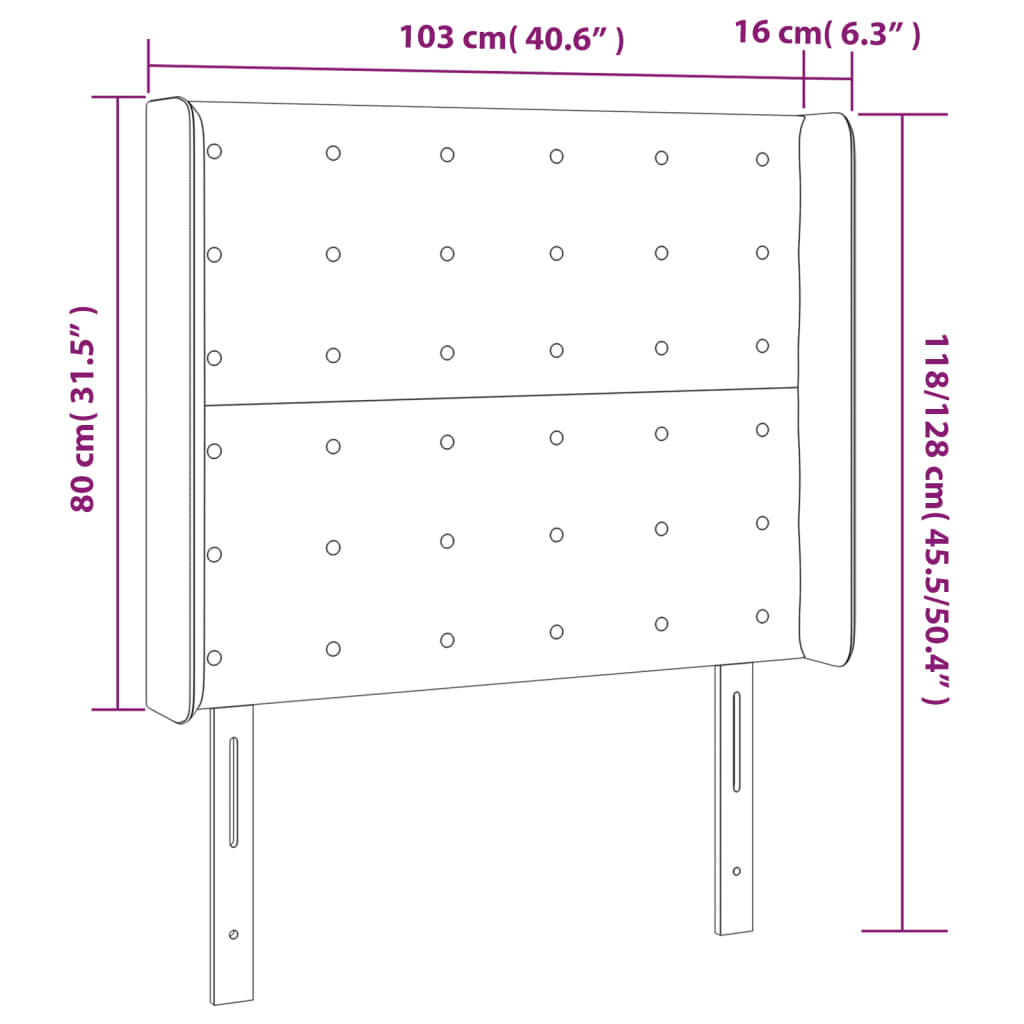 Tête de lit avec oreilles Blanc 103x16x118/128 cm Similicuir - XIOS
