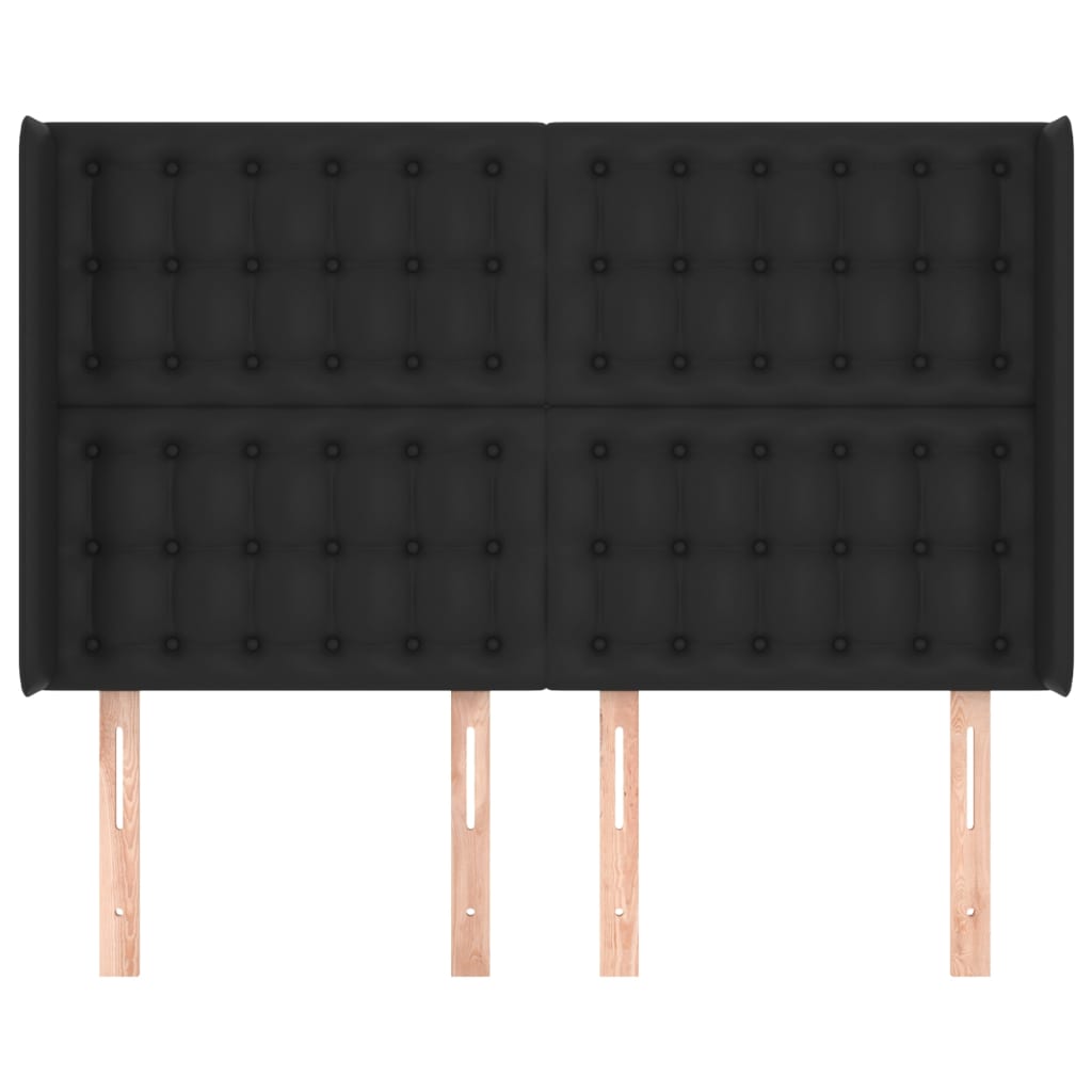 Tête de lit avec oreilles Noir 147x16x118/128 cm Similicuir - XIOS