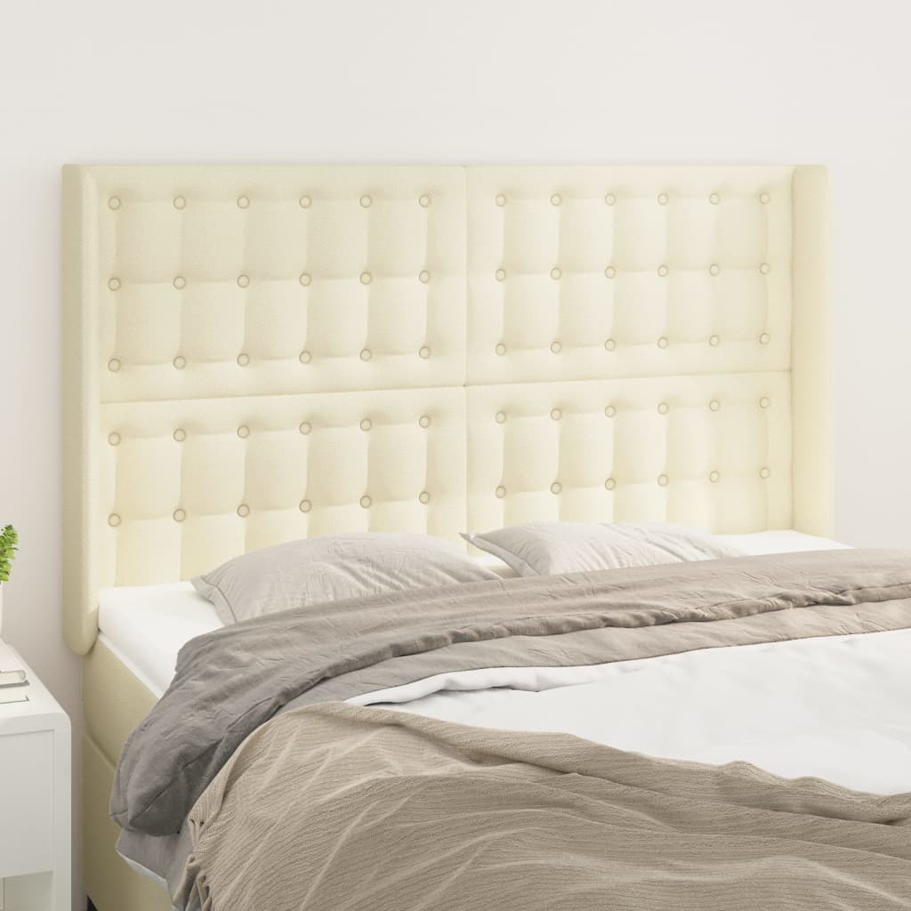 Tête de lit avec oreilles Crème 147x16x118/128 cm Similicuir - XIOS