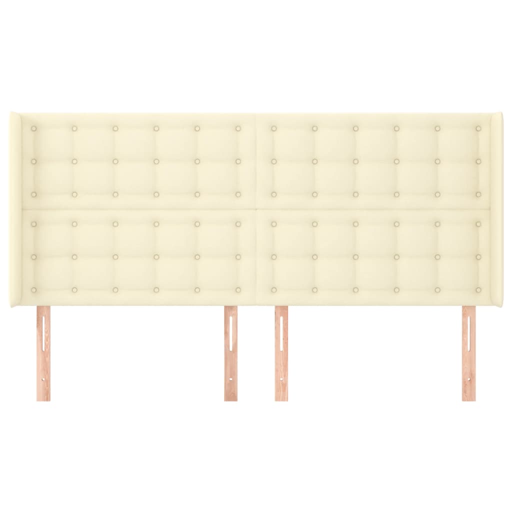 Tête de lit avec oreilles Crème 203x16x118/128 cm Similicuir - XIOS