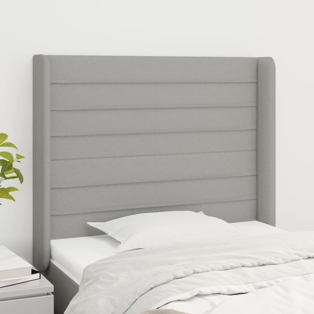 Tête de lit avec oreilles Gris clair 83x16x118/128 cm Tissu - XIOS