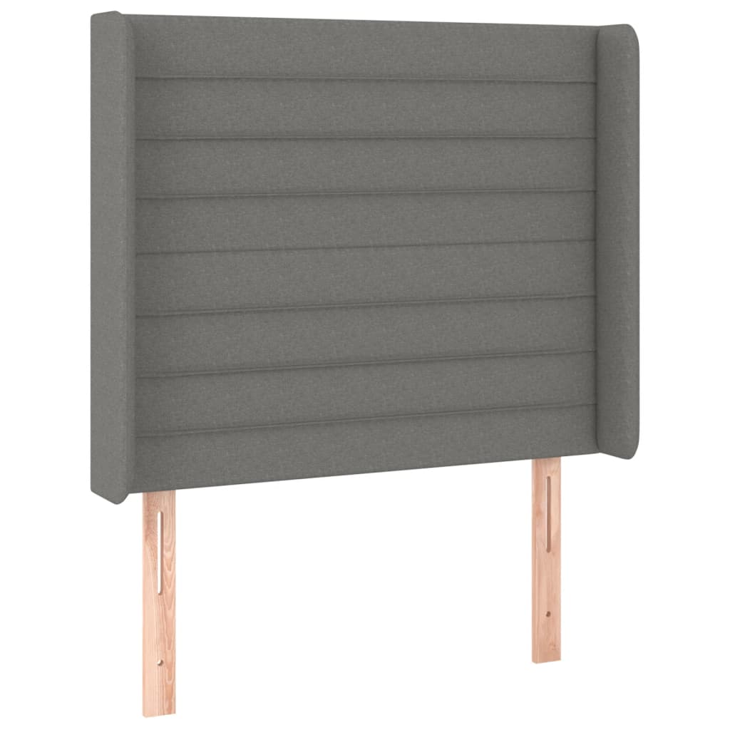 Tête de lit avec oreilles Gris foncé 83x16x118/128 cm Tissu - XIOS