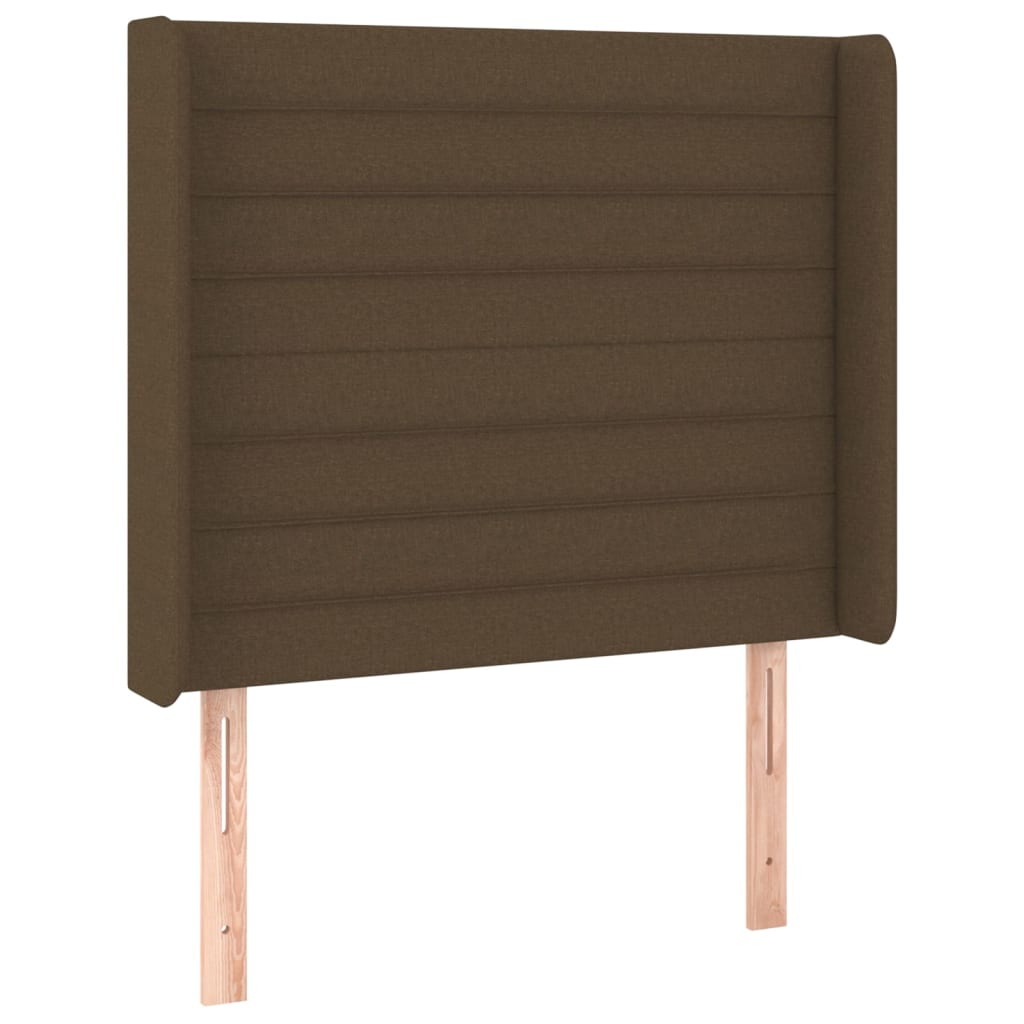 Tête de lit avec oreilles Marron foncé 93x16x118/128 cm Tissu - XIOS