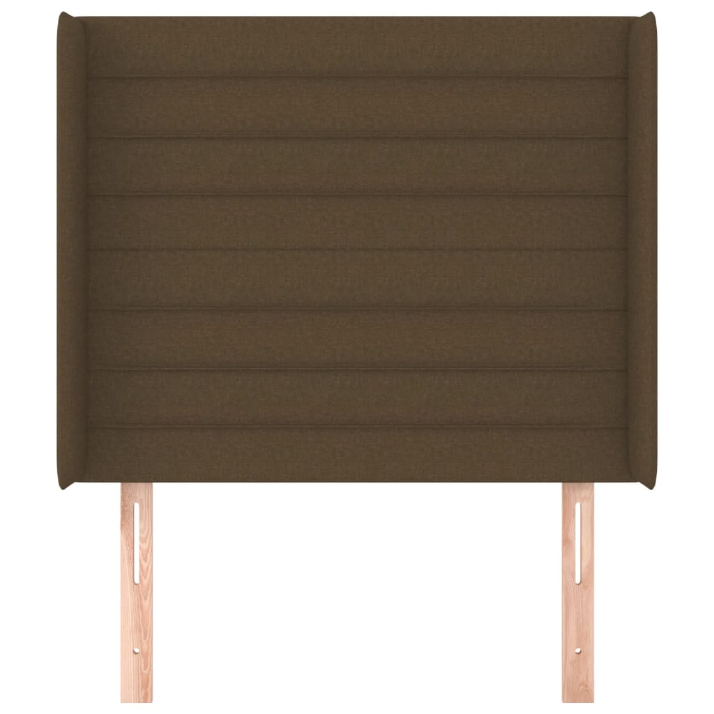 Tête de lit avec oreilles Marron foncé 93x16x118/128 cm Tissu - XIOS