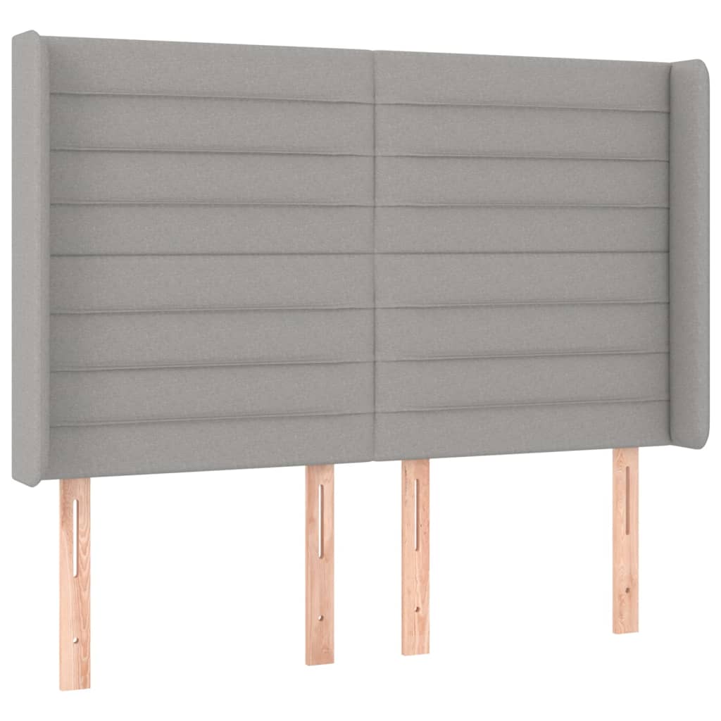 Tête de lit avec oreilles Gris clair 147x16x118/128 cm Tissu Têtes et pieds de lit vidaXL