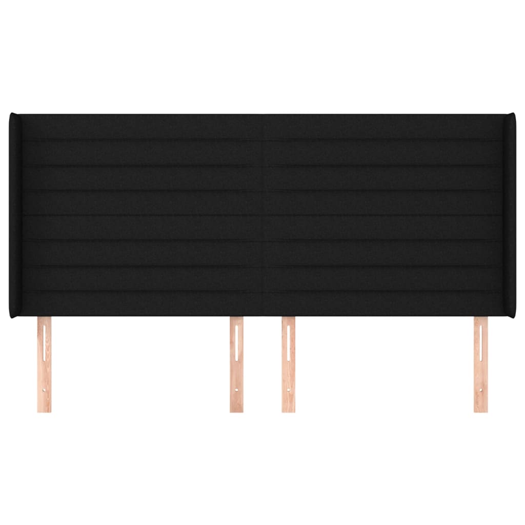 Tête de lit avec oreilles Noir 163x16x118/128 cm Tissu - XIOS