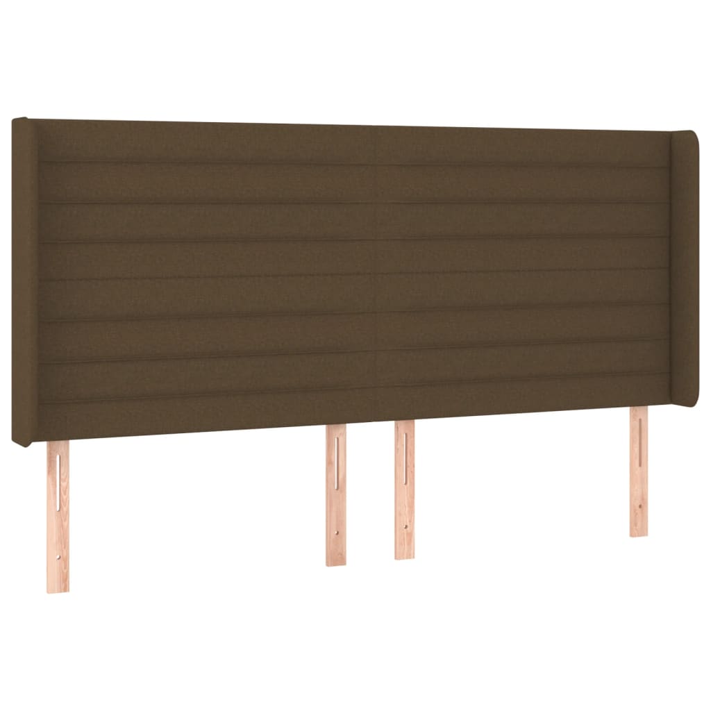 Tête de lit avec oreilles Marron foncé 183x16x118/128 cm Tissu - XIOS