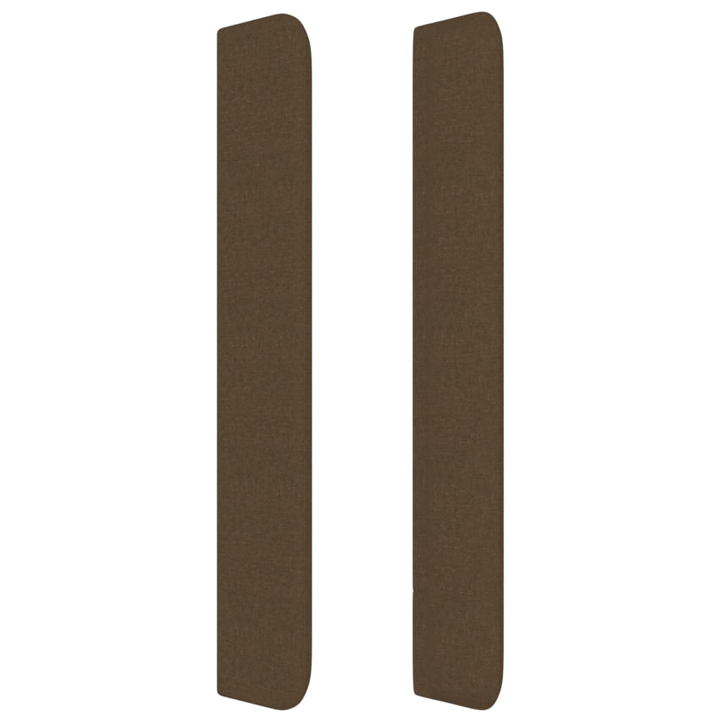 Tête de lit avec oreilles Marron foncé 203x16x118/128 cm Tissu - XIOS