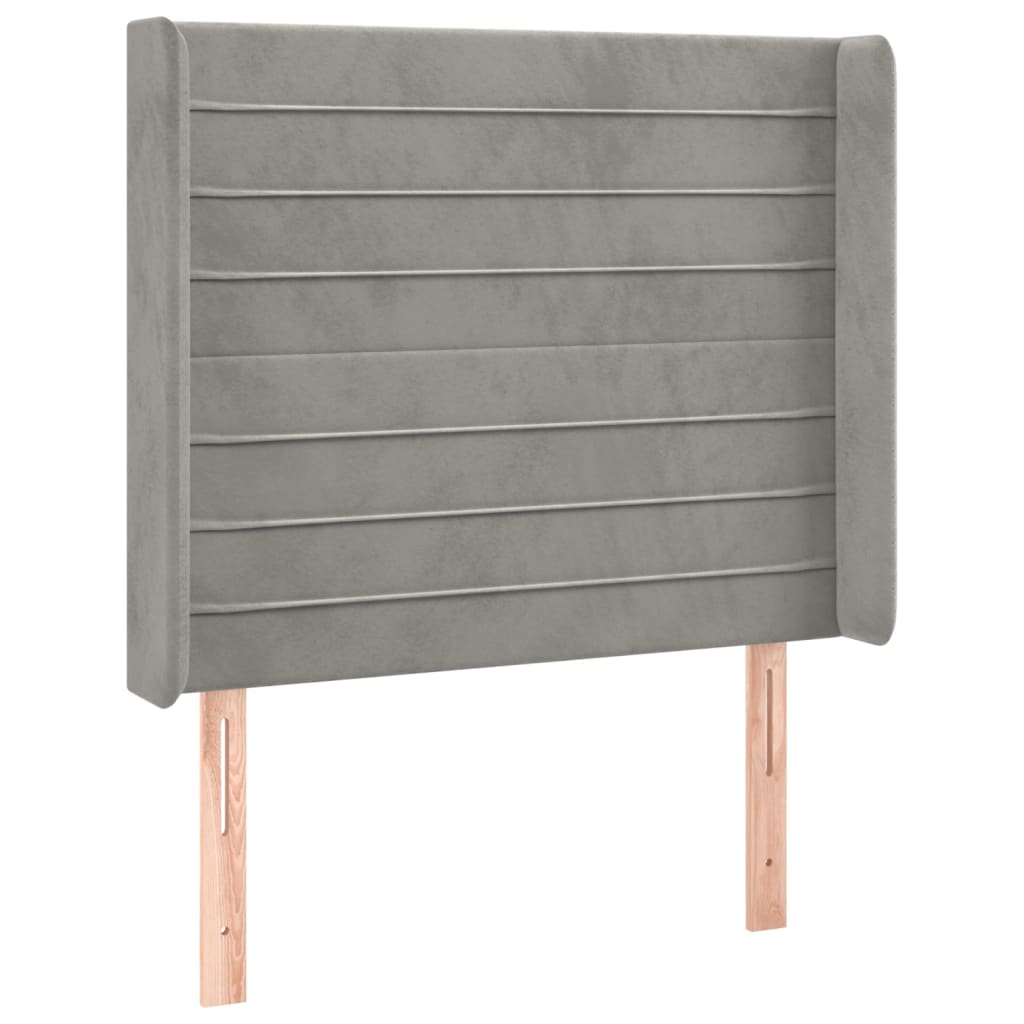 Tête de lit avec oreilles Gris clair 83x16x118/128 cm Velours - XIOS