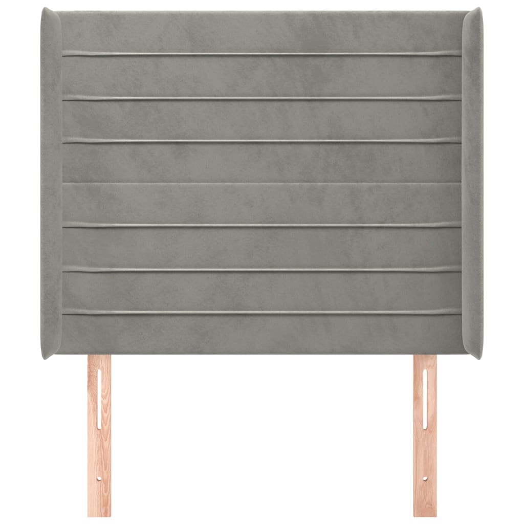 Tête de lit avec oreilles Gris clair 83x16x118/128 cm Velours - XIOS