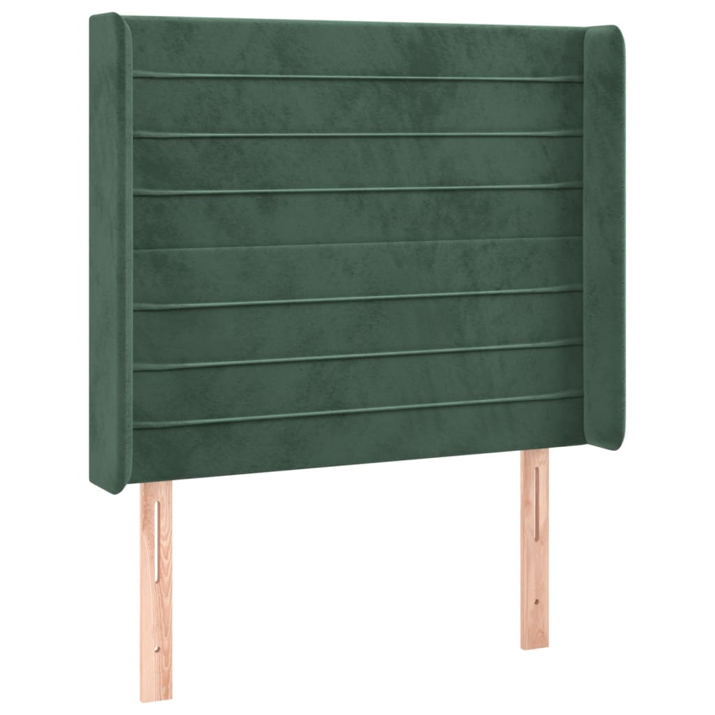 Tête de lit avec oreilles Vert foncé 83x16x118/128 cm Velours - XIOS
