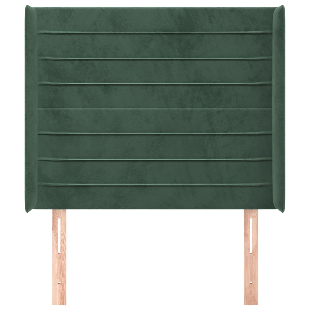 Tête de lit avec oreilles Vert foncé 83x16x118/128 cm Velours - XIOS